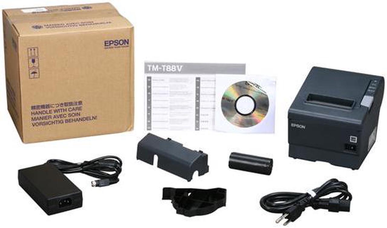 Alt view image 8 of 8 - Epson TM-T88V 3" Single-station Thermal Receipt Printer, USB, Serial, Dark Gray - C31CA85084