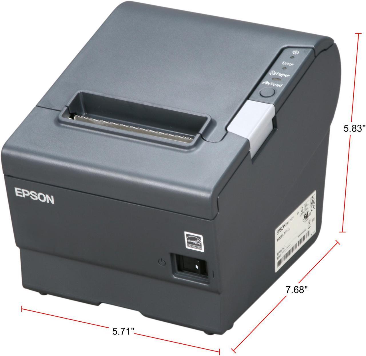 Alt view image 3 of 8 - Epson TM-T88V 3" Single-station Thermal Receipt Printer, USB, Serial, Dark Gray - C31CA85084