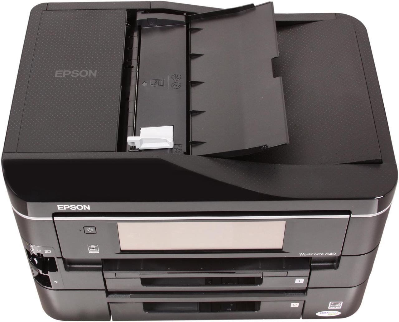 Alt view image 5 of 7 - EPSON WorkForce 840 C11CA97201 Up to 15 ppm Black Print Speed 5760 x 1440 dpi Color Print Quality Ethernet (RJ-45) / USB / Wi-Fi InkJet MFC / All-In-One Color Printer