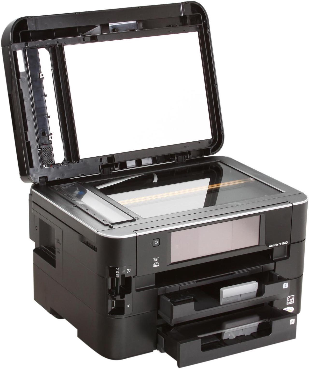 Alt view image 6 of 7 - EPSON WorkForce 840 C11CA97201 Up to 15 ppm Black Print Speed 5760 x 1440 dpi Color Print Quality Ethernet (RJ-45) / USB / Wi-Fi InkJet MFC / All-In-One Color Printer