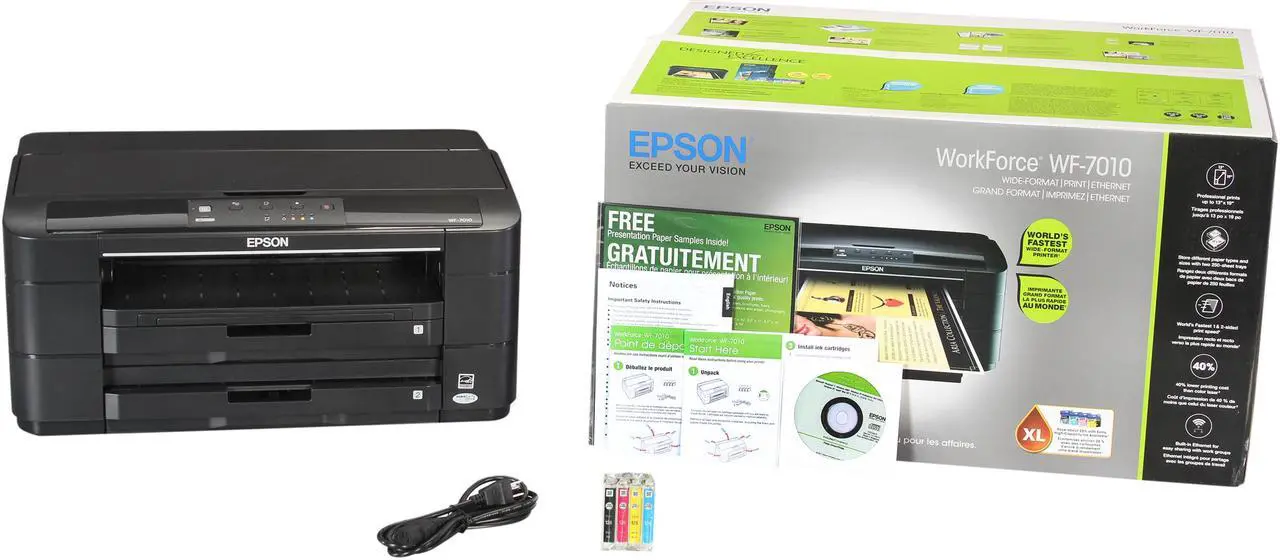 Alt view image 9 of 9 - EPSON WorkForce WF-7010 15 ISO ppm Black Print Speed 5760 x 1440 dpi Color Print Quality Ethernet (RJ-45) / USB InkJet Large Format Color Printer