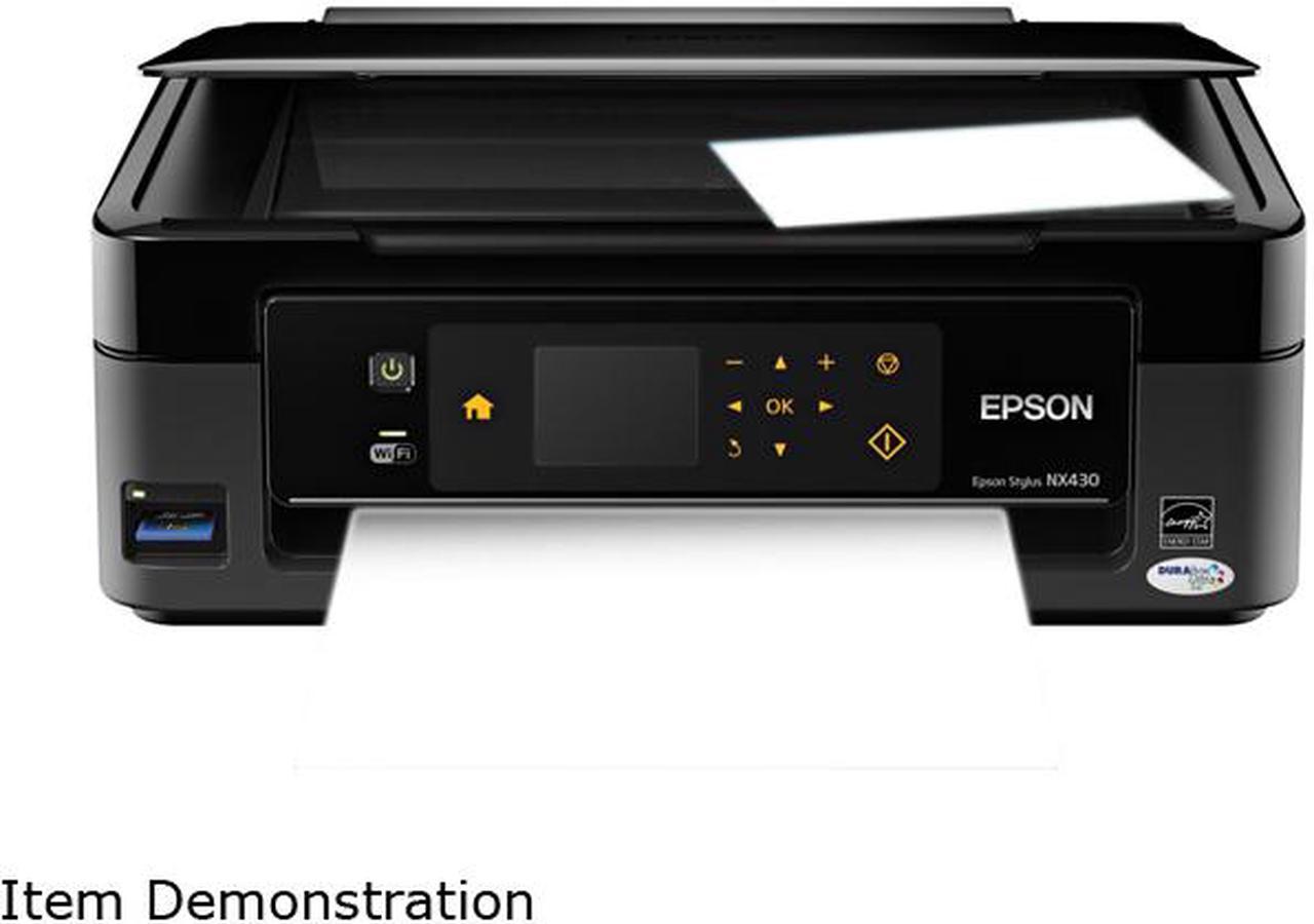 EPSON Stylus NX430 Small-in-One 6.2 ISO ppm Black Print Speed 5760 x 1440 dpi Color Print Quality Wireless InkJet MFC / All-In-One Color Printer