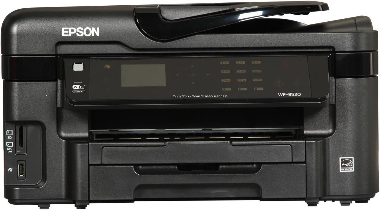 Alt view image 2 of 10 - EPSON WorkForce WF-3520 15 ISO ppm Black Print Speed 5760 x 1440 optimized dpi Color Print Quality Ethernet (RJ-45) / USB / Wi-Fi InkJet MFC / All-In-One Color Printer