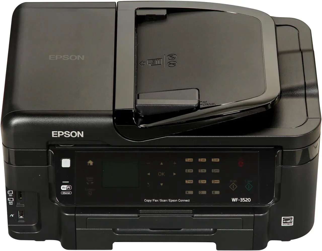 Alt view image 3 of 10 - EPSON WorkForce WF-3520 15 ISO ppm Black Print Speed 5760 x 1440 optimized dpi Color Print Quality Ethernet (RJ-45) / USB / Wi-Fi InkJet MFC / All-In-One Color Printer