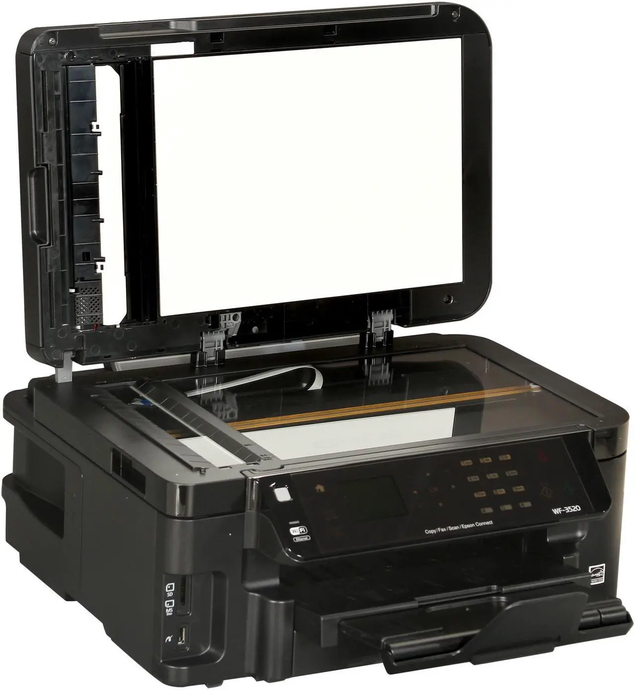 Alt view image 7 of 10 - EPSON WorkForce WF-3520 15 ISO ppm Black Print Speed 5760 x 1440 optimized dpi Color Print Quality Ethernet (RJ-45) / USB / Wi-Fi InkJet MFC / All-In-One Color Printer