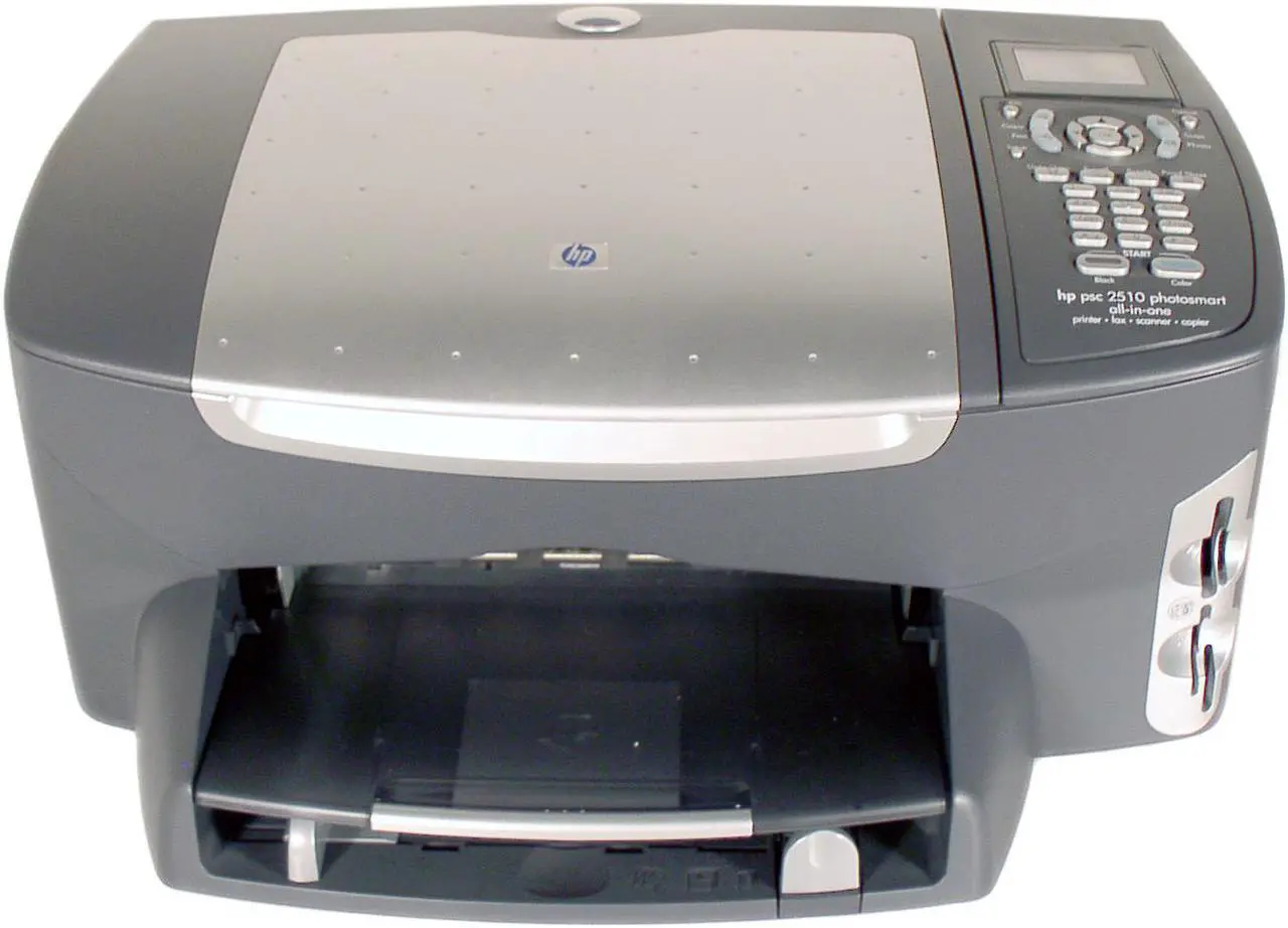 Main image of HP PSC 2510 Q3094A 21 ppm Black Print Speed 4800 x 1200 dpi Color Print Quality Ethernet (RJ-45) / USB / Wi-Fi InkJet MFC / All-In-One Color Printer