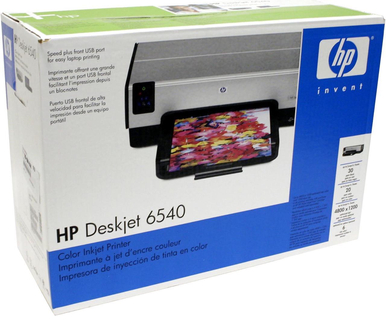 Alt view image 10 of 10 - HP Deskjet 6540 C8963A 30 ppm Black Print Speed 4800 x 1200 dpi Color Print Quality Ethernet (RJ-45) / USB InkJet Personal Color Printer