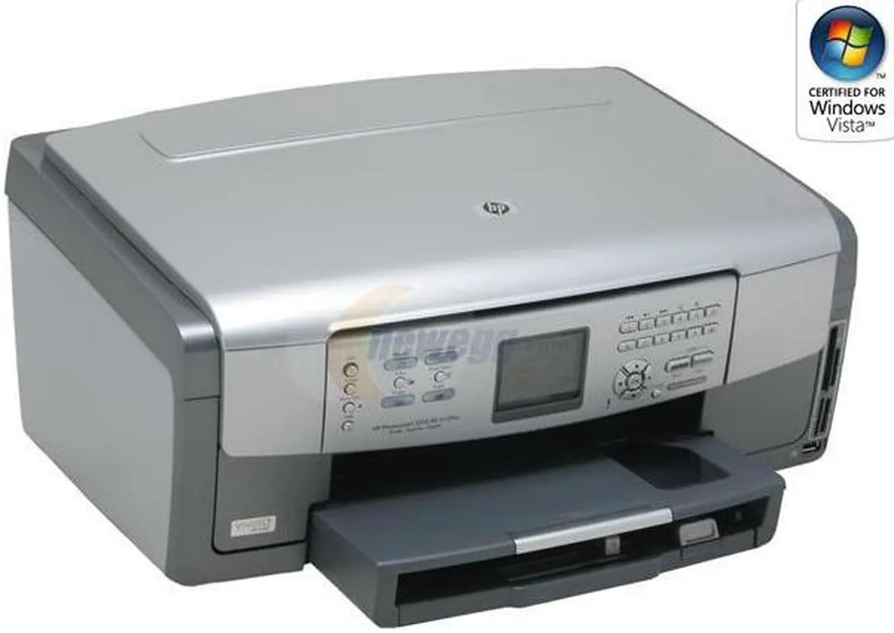 Main image of HP Photosmart 3210 Q5843A#ABA Up to 32 ppm Black Print Speed 4800 x 1200 dpi Color Print Quality Ethernet (RJ-45) / USB Thermal Inkjet MFC / All-In-One Color Printer