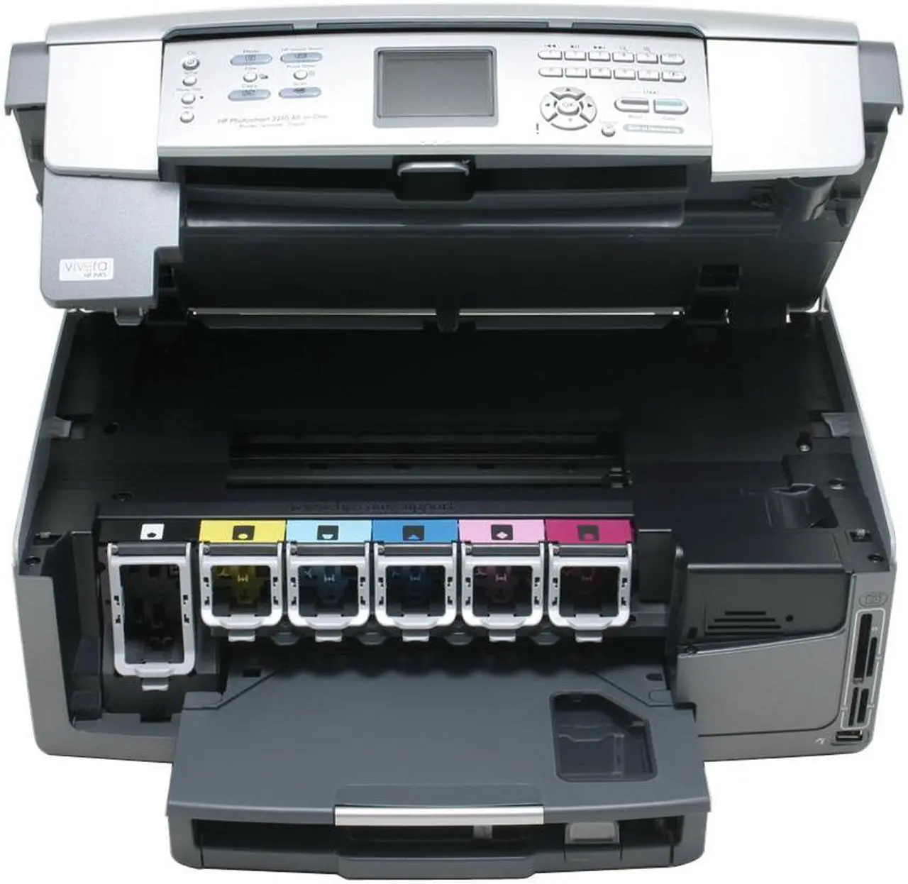 Alt view image 6 of 12 - HP Photosmart 3210 Q5843A#ABA Up to 32 ppm Black Print Speed 4800 x 1200 dpi Color Print Quality Ethernet (RJ-45) / USB Thermal Inkjet MFC / All-In-One Color Printer