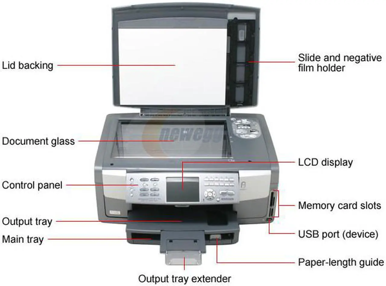 Alt view image 3 of 12 - HP Photosmart 3310 Q5863A Up to 32 ppm Black Print Speed Up to 4800 x 1200 optimized dpi color Color Print Quality Bluetooth / Ethernet (RJ-45) / USB InkJet MFC / All-In-One Color Printer - Optional Wireless