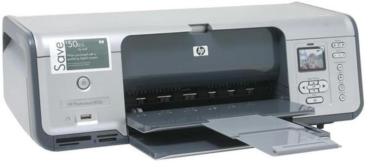 Main image of HP Photosmart 8050 Q6351A Up to 30 ppm Black Print Speed Up to 4800 x 1200 optimized dpi color when printing from a computer and 1200 input dpi Color Print Quality USB InkJet Photo Color Printer