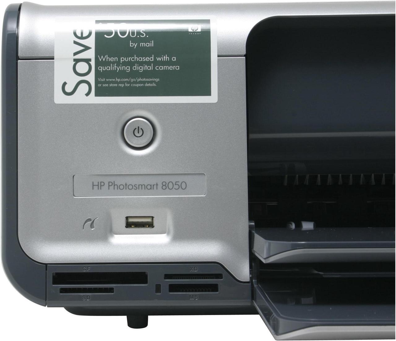 Alt view image 7 of 12 - HP Photosmart 8050 Q6351A Up to 30 ppm Black Print Speed Up to 4800 x 1200 optimized dpi color when printing from a computer and 1200 input dpi Color Print Quality USB InkJet Photo Color Printer