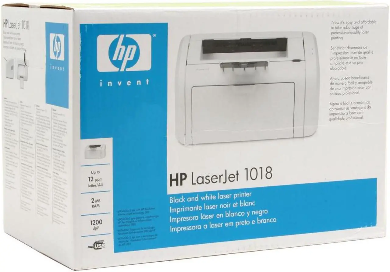 Alt view image 11 of 11 - HP LaserJet 1018 CB419A Personal Up to 12 ppm Monochrome USB Laser Printer