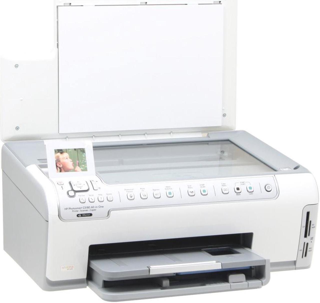 Alt view image 5 of 14 - HP Photosmart C5180 Q8220A Up to 32 ppm Black Print Speed 4800 x 1200 dpi Color Print Quality Ethernet (RJ-45) / USB InkJet MFC / All-In-One Color Printer