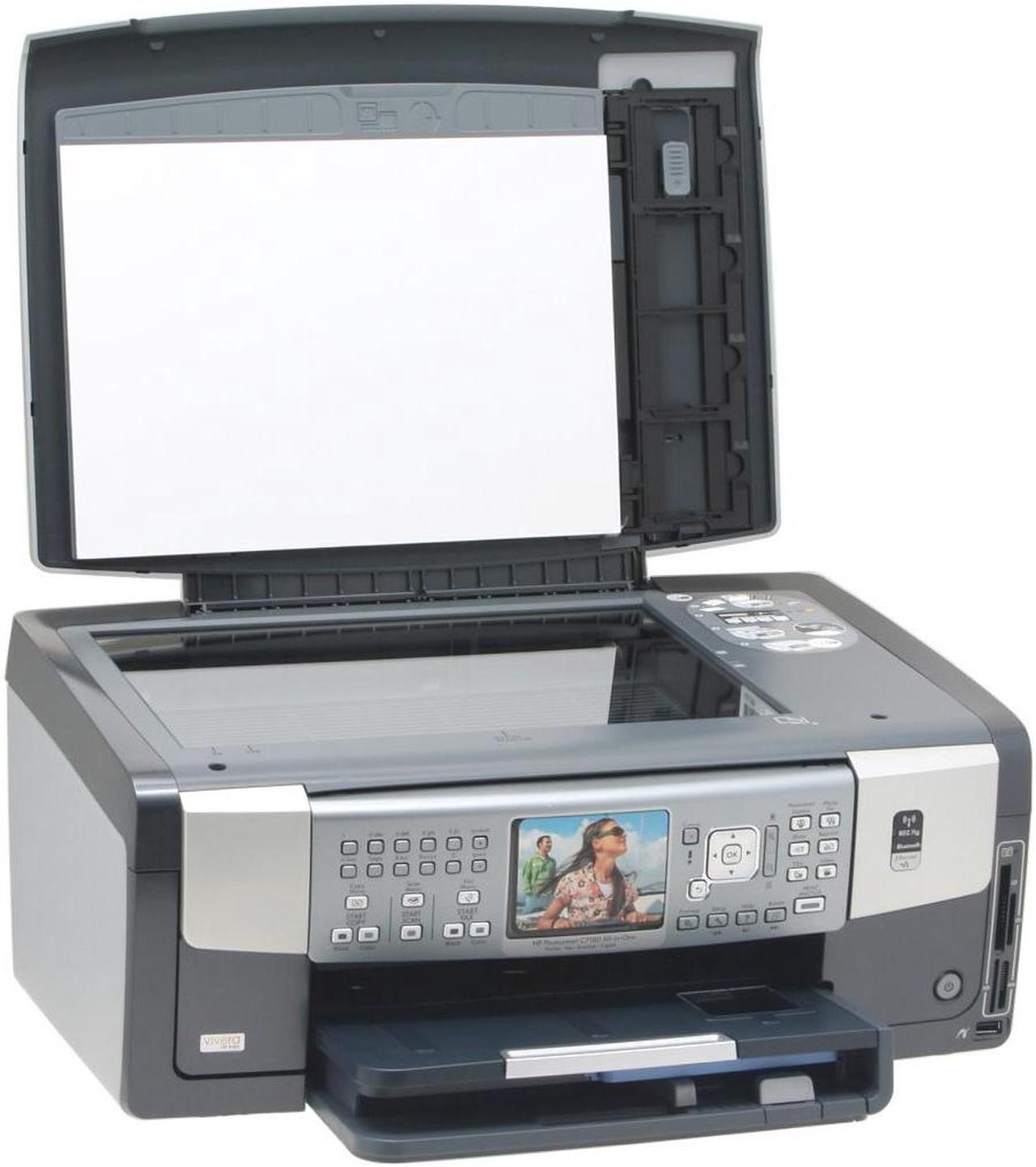 Alt view image 5 of 15 - HP Photosmart C7180 Q8200A Up to 32 ppm Black Print Speed Up to 4800 x 1200 optimized dpi color (when printing from a computer and 1200 input dpi) Color Print Quality Ethernet (RJ-45) / USB / Wi-Fi InkJet MFC / All-In-One Color Printer