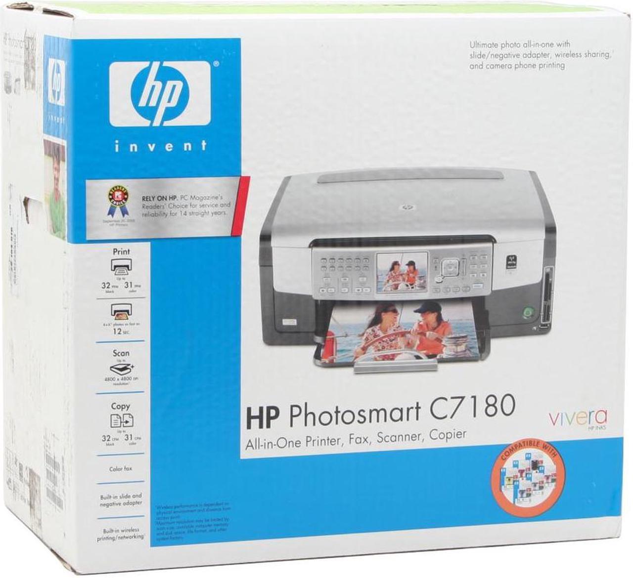Alt view image 15 of 15 - HP Photosmart C7180 Q8200A Up to 32 ppm Black Print Speed Up to 4800 x 1200 optimized dpi color (when printing from a computer and 1200 input dpi) Color Print Quality Ethernet (RJ-45) / USB / Wi-Fi InkJet MFC / All-In-One Color Printer