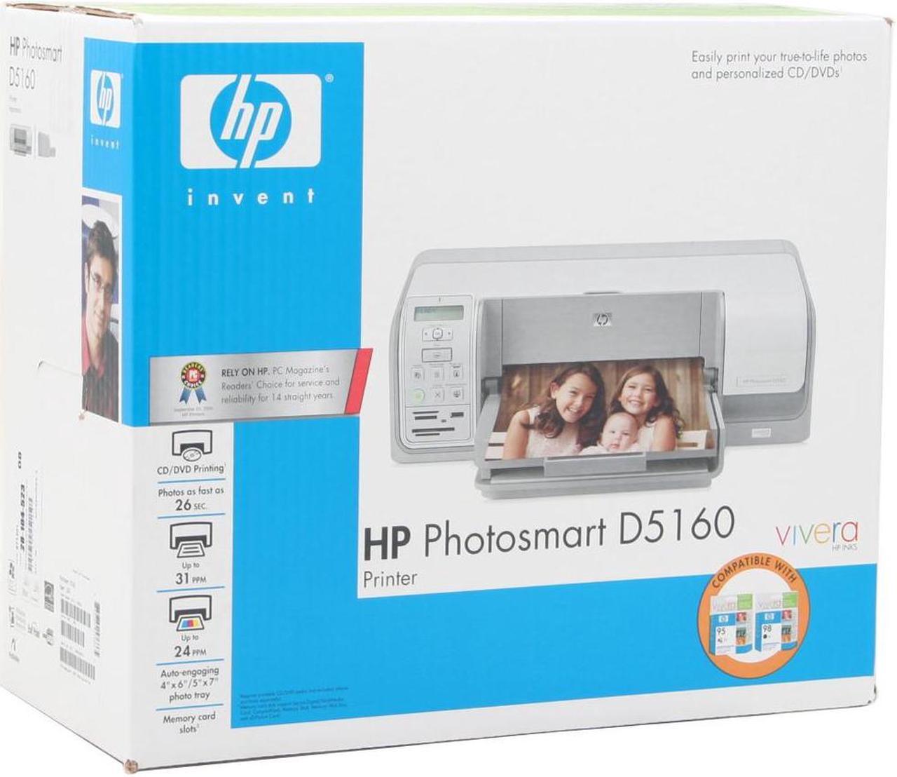 Alt view image 13 of 13 - HP Photosmart D5160 Q7091 Up to 31 ppm Black Print Speed Up to 4800 x 1200 dpi Color Print Quality USB InkJet Personal Color Printer