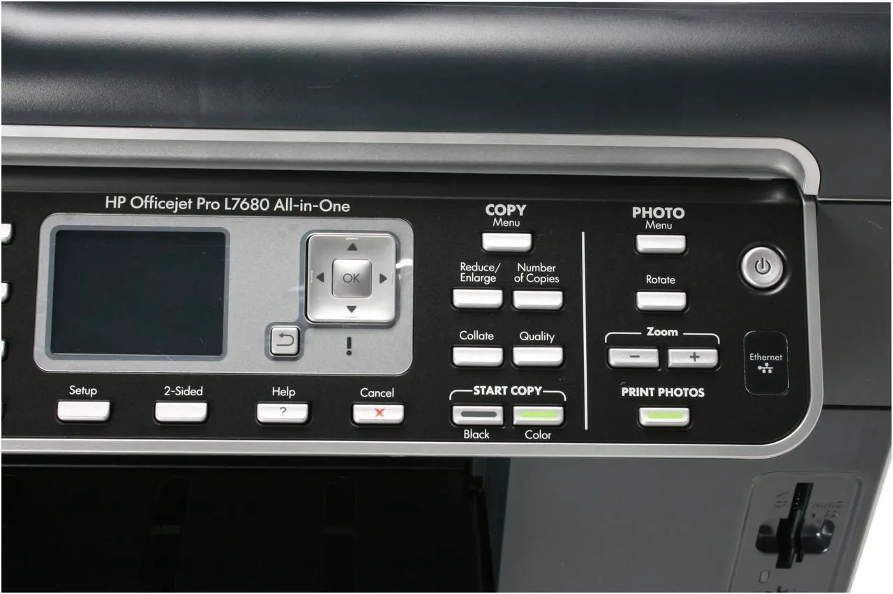 Alt view image 5 of 19 - HP Officejet Pro L7680 C8189A Up to 35 ppm Black Print Speed Ethernet (RJ-45) / USB InkJet MFC / All-In-One Color Printer