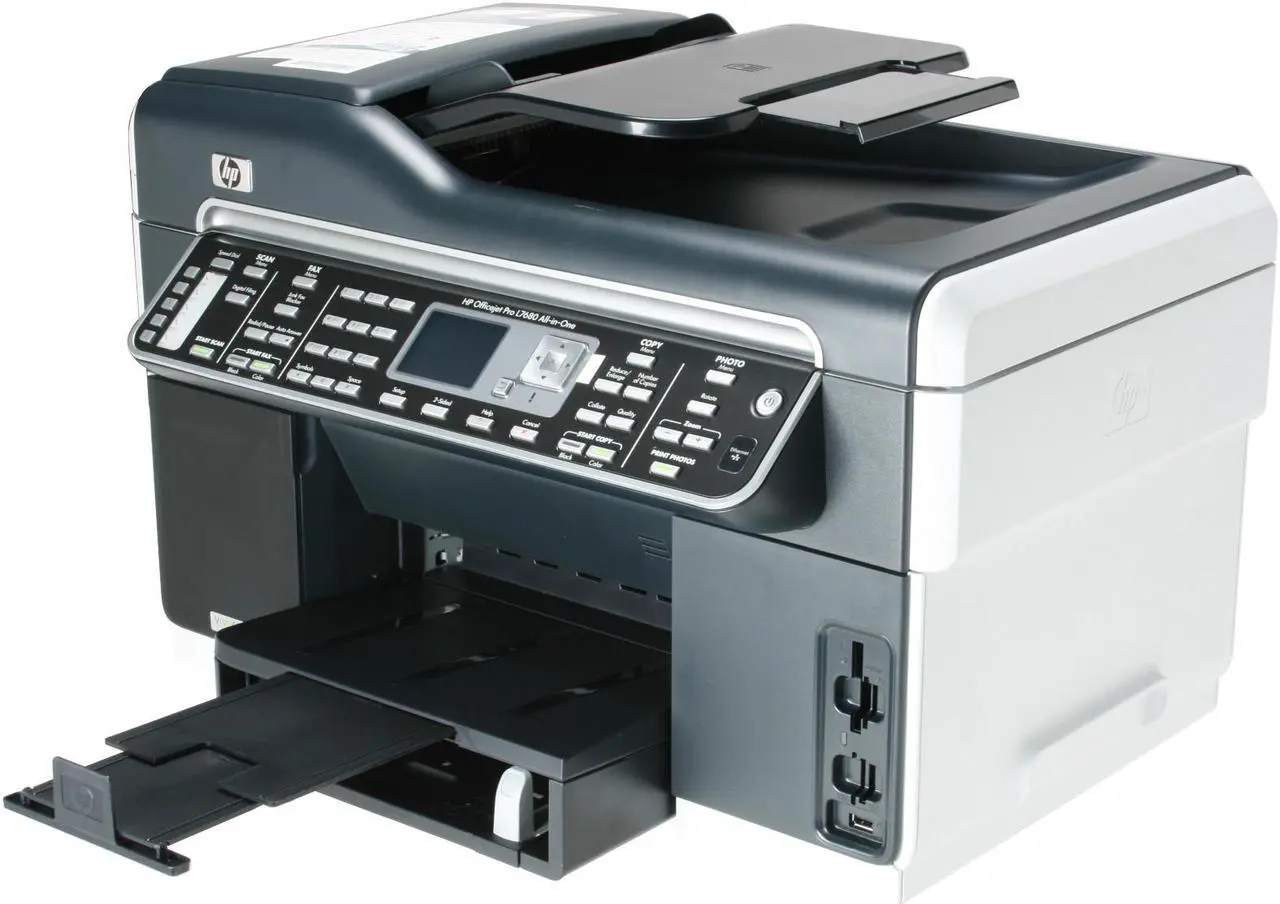 Main image of HP Officejet Pro L7680 C8189A Up to 35 ppm Black Print Speed Ethernet (RJ-45) / USB InkJet MFC / All-In-One Color Printer