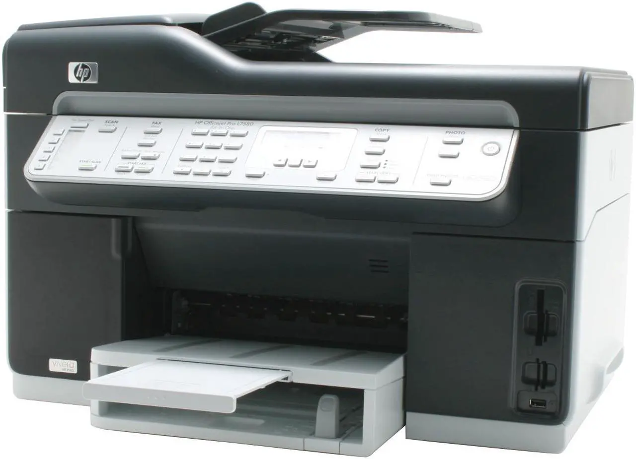 Main image of HP Officejet Pro L7580 C8187A Up to 35 ppm Black Print Speed 4800 x 1200 dpi Color Print Quality Ethernet (RJ-45) / USB InkJet MFC / All-In-One Color Printer