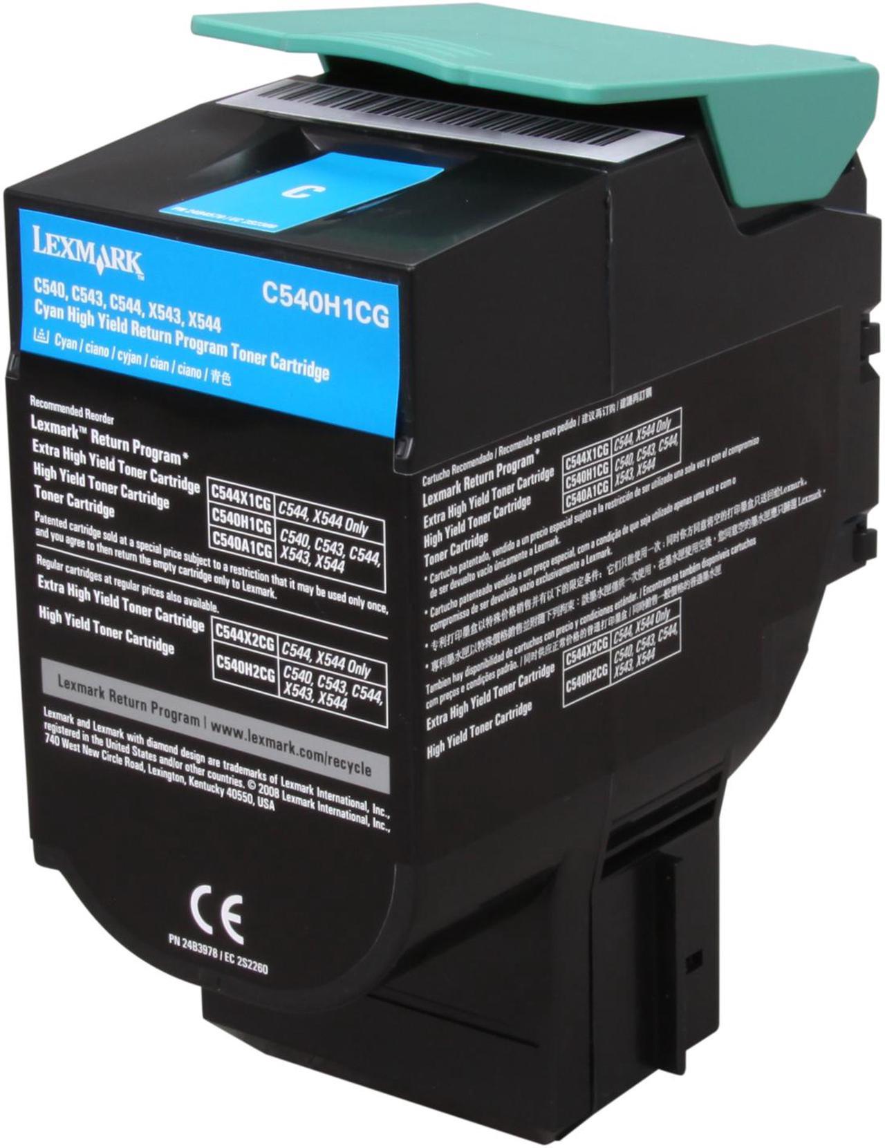 Lexmark C540H1CG High Yield Return Program Toner Cartridge - Cyan