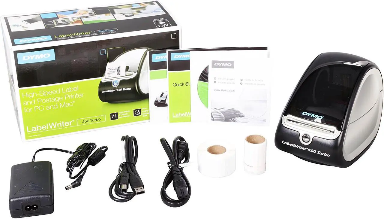Alt view image 7 of 7 - DYMO LabelWriter 450 Turbo (1752265) Postage and Label Printer for PC and Mac