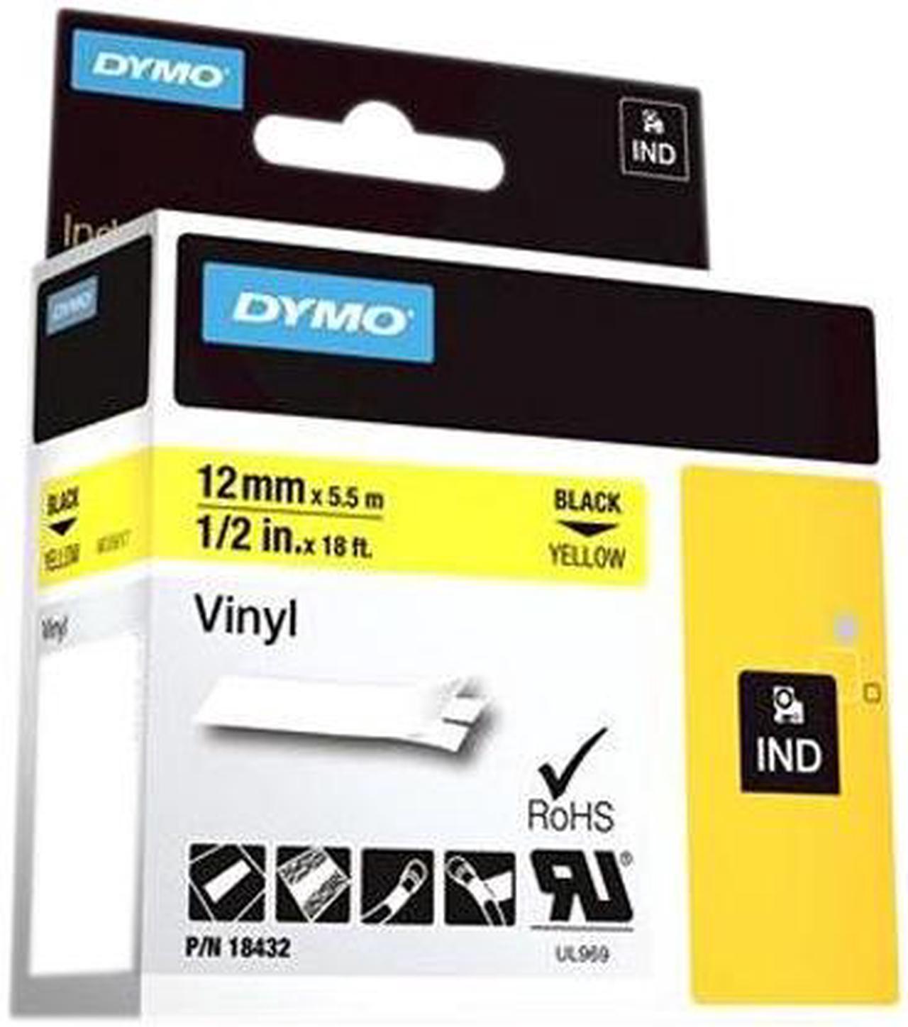 Dymo 18432 Vinyl tapes for Industrial Purposes - Yellow, 18 ft.