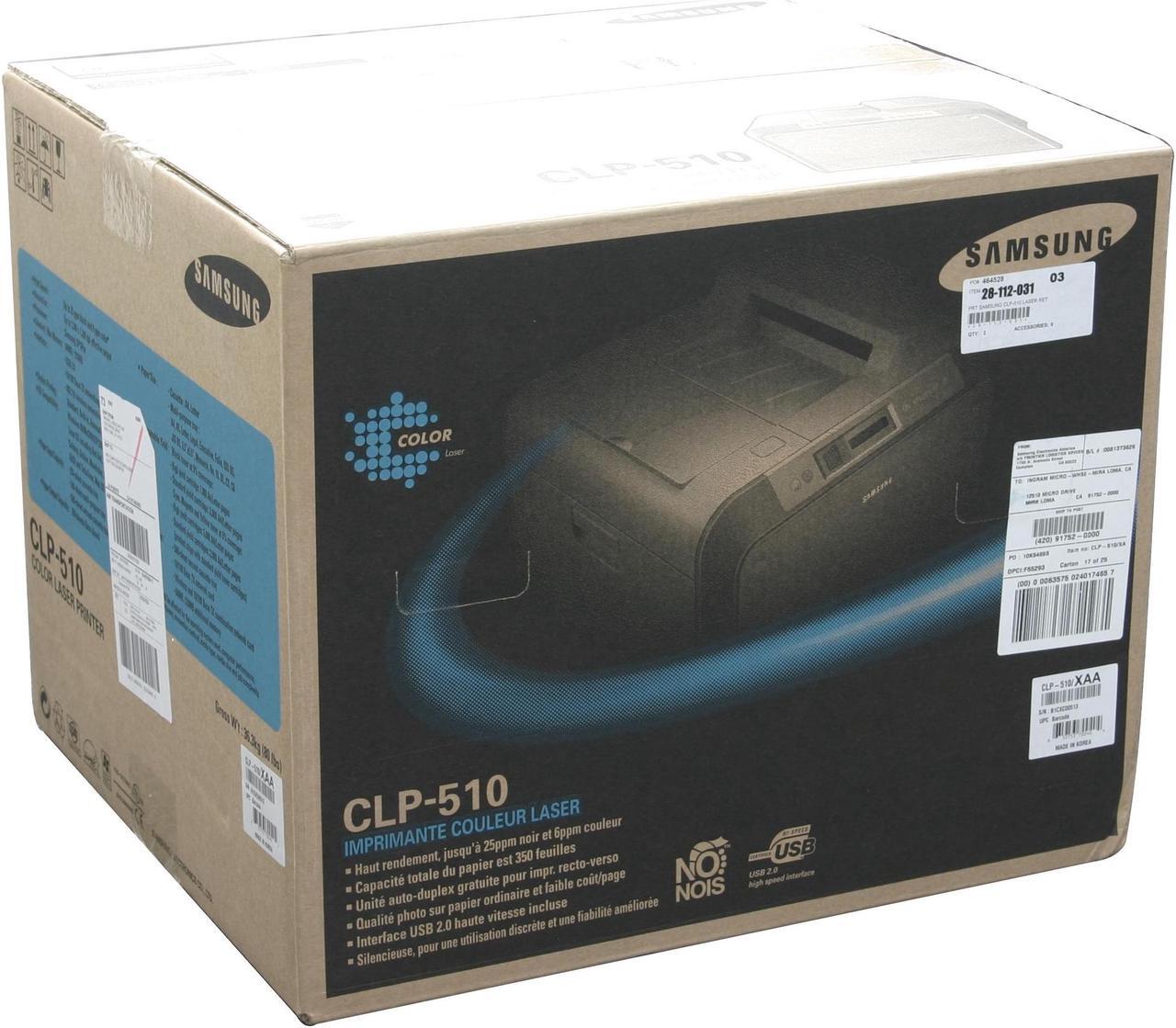 Alt view image 10 of 10 - Samsung CLP-510 Personal Up to 24 ppm 1200 x 1200 dpi Color Print Quality Color USB Laser Printer