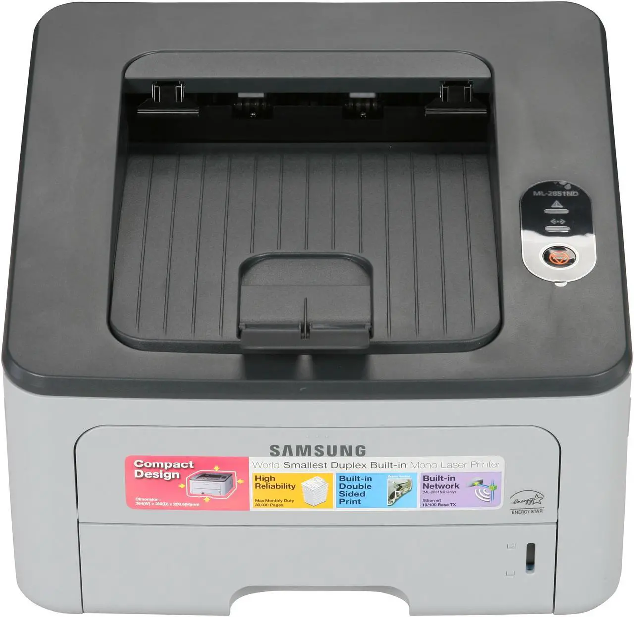 Alt view image 2 of 8 - SAMSUNG ML Series ML-2851ND Workgroup Up to 30 ppm Monochrome Laser Printer
