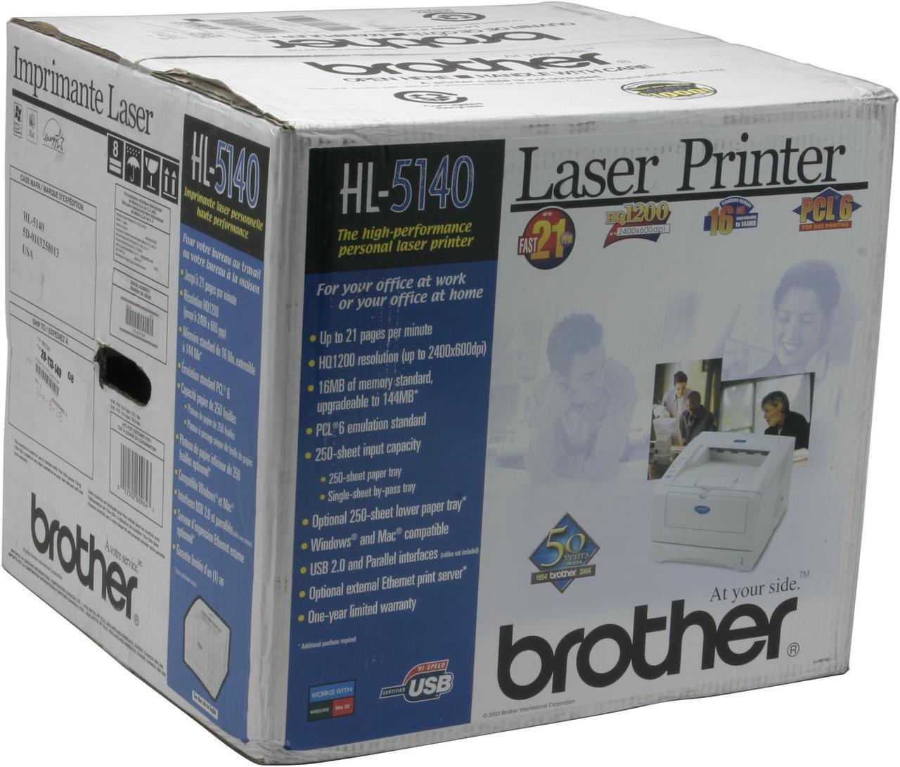 Alt view image 10 of 10 - Brother HL Series HL-5140 Personal Up to 21 ppm Monochrome LPT / USB Laser Printer