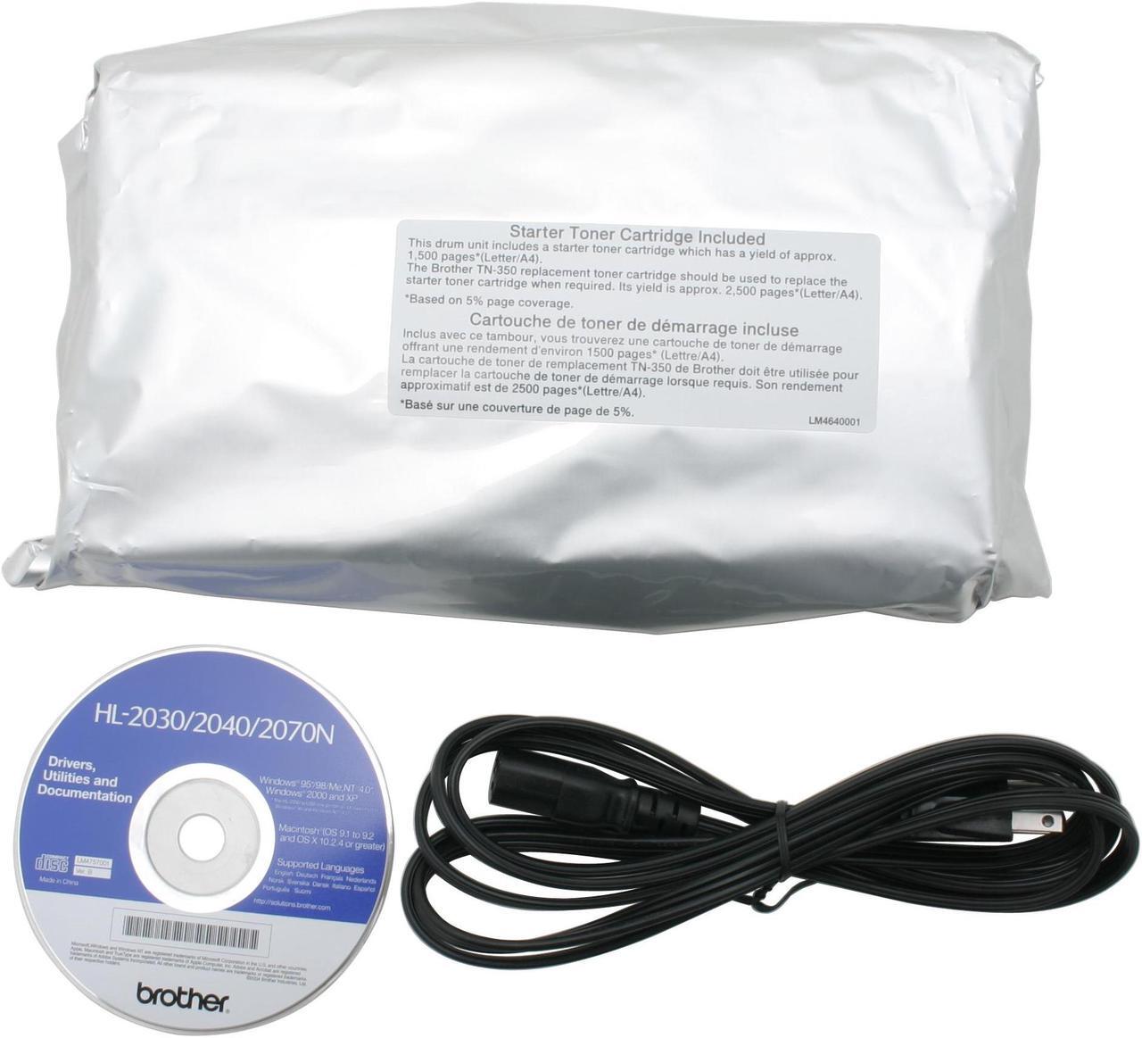 Alt view image 8 of 9 - Brother HL Series HL-2070N Workgroup Up to 20 ppm Monochrome Ethernet (RJ-45) / LPT / USB Laser Printer