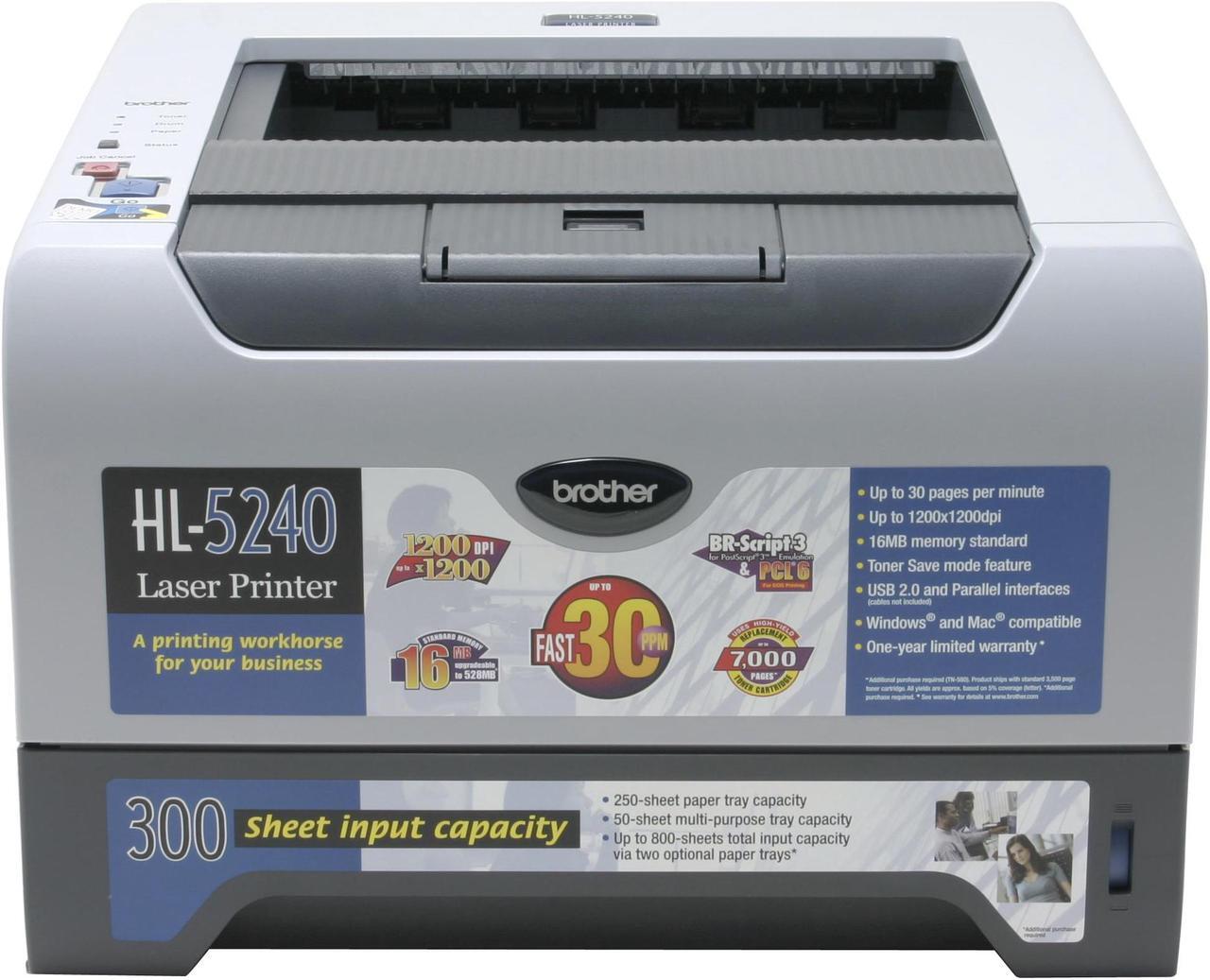 Alt view image 3 of 9 - Brother HL Series EHL-5240 Personal Up to 30 ppm Monochrome LPT / USB Laser Printer