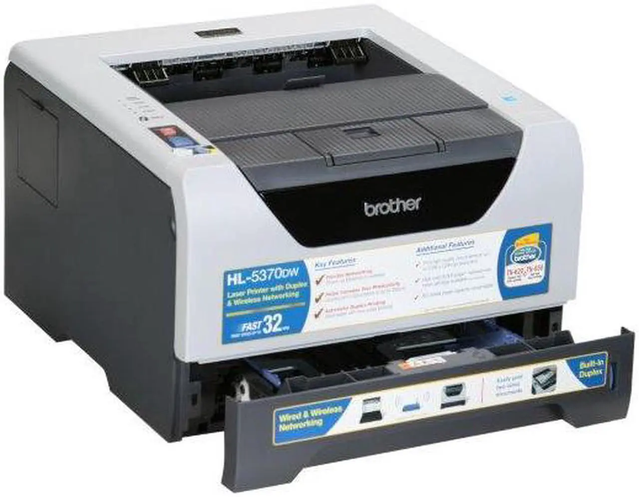 Alt view image 7 of 11 - brother HL-5370DW Monochrome Laser Printer with Wireless Networking and Duplex
