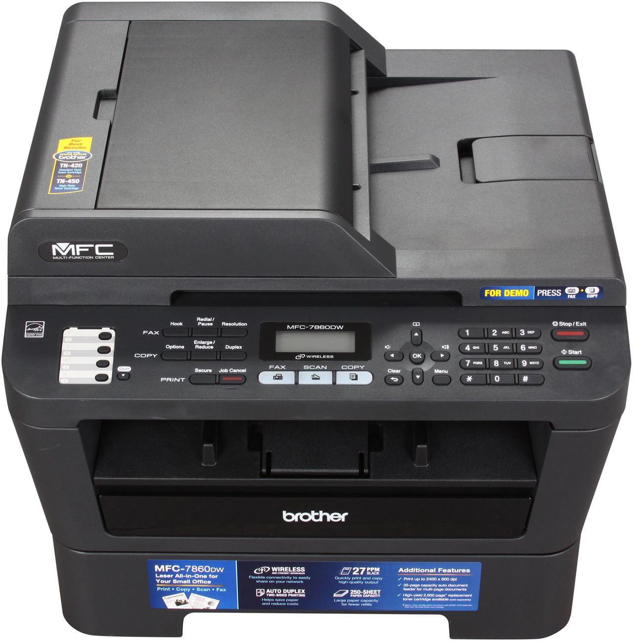 Alt view image 5 of 8 - Brother MFC-7860DW Wireless Monochrome Multifunction Laser Printer