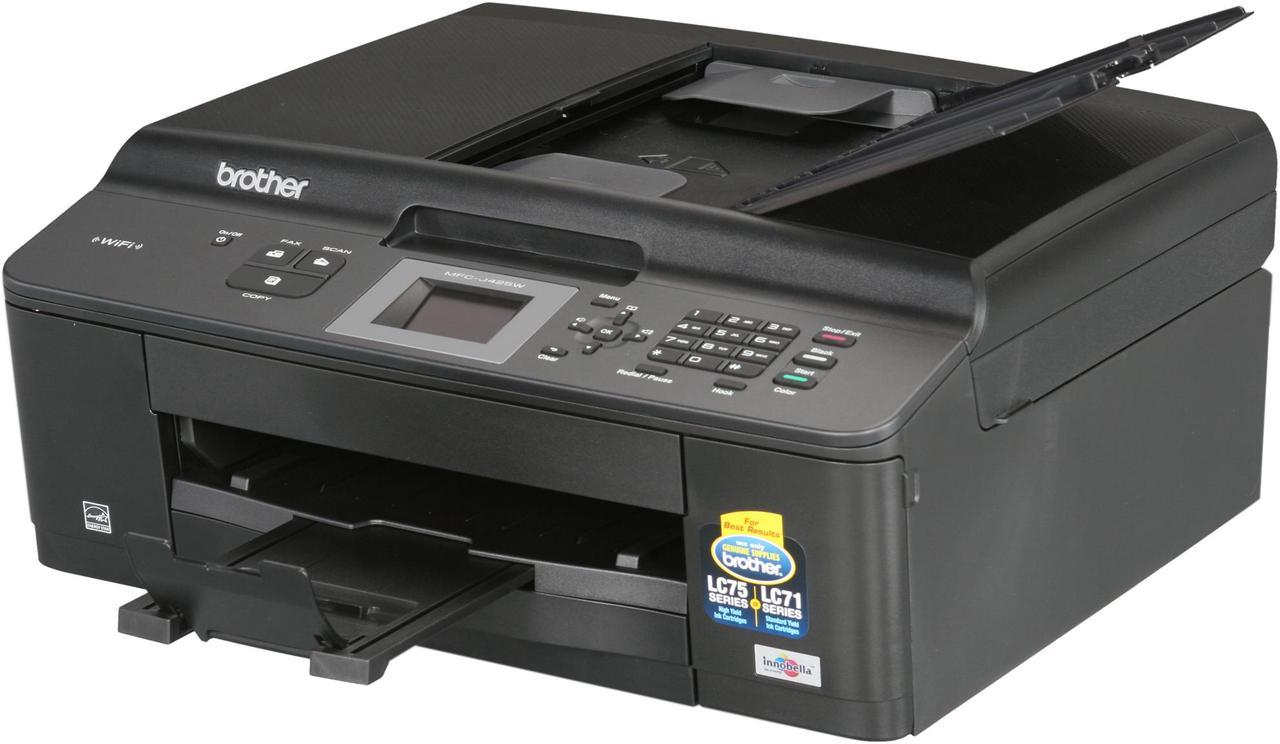 Brother MFC series MFC-J425w Up to 33 ppm Black Print Speed 6000 x 1200 dpi Color Print Quality Ethernet (RJ-45) / USB / Wi-Fi InkJet MFC / All-In-One Color Printer