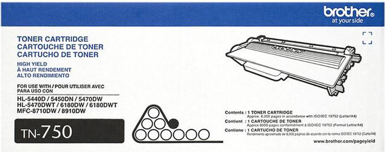 Brother TN750 High Yield Toner Cartridge - Black