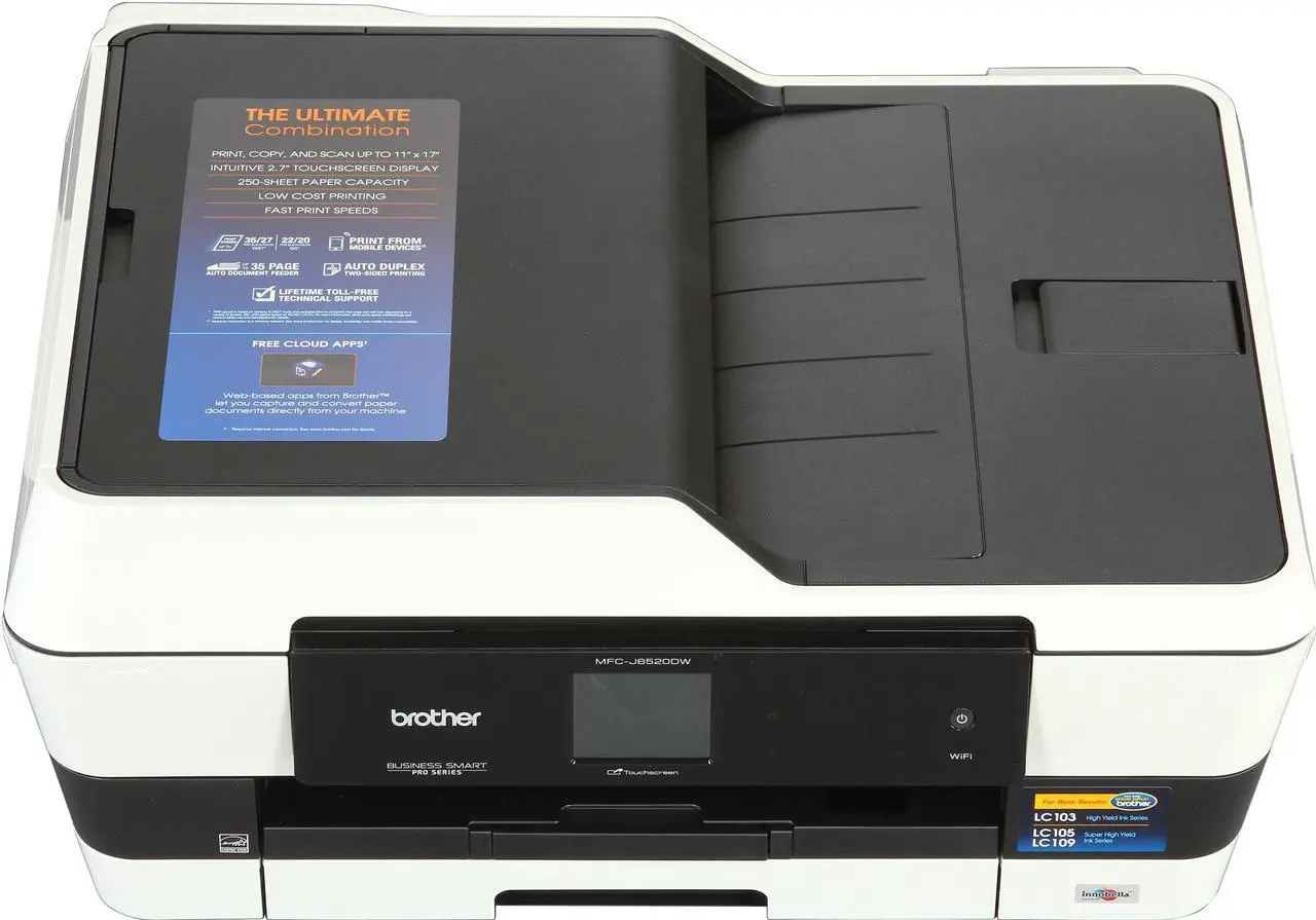 Alt view image 3 of 11 - Brother MFC-J6520DW Professional Series All-In-One Inkjet Printer with up to 11"x17" Printing and Wireless Networking