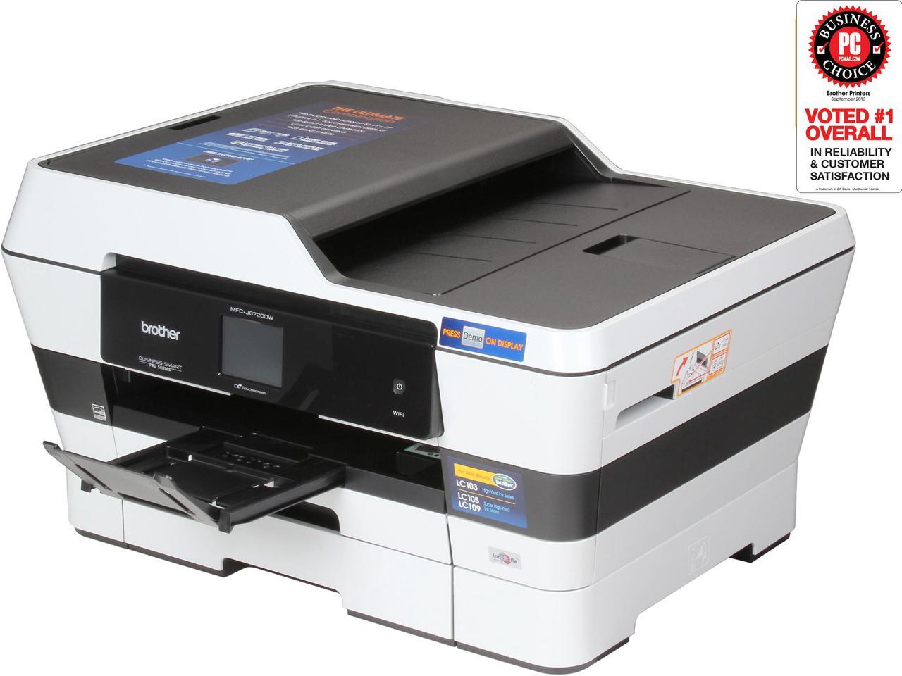 Brother Business Smart Pro MFC-J6720dw Up to 35ppm (Fast Mode) Up to 22ppm (ISO/IEC 24734) Black Print Speed 6000 x 1200 dpi Color Print Quality InkJet Workgroup Color Printer