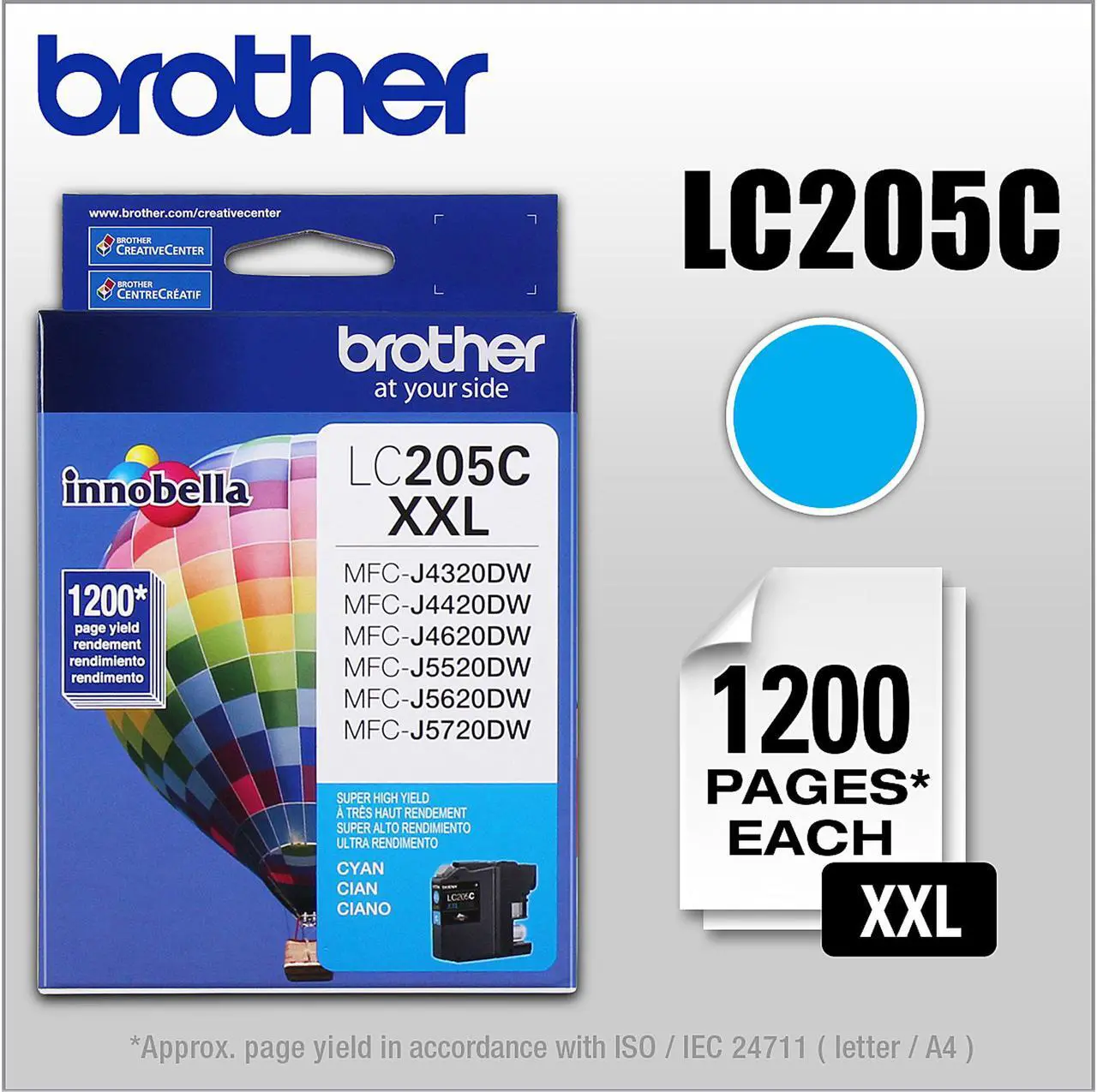 Alt view image 2 of 2 - Brother LC205C Super High Yield Innobella Ink Cartridge - Cyan