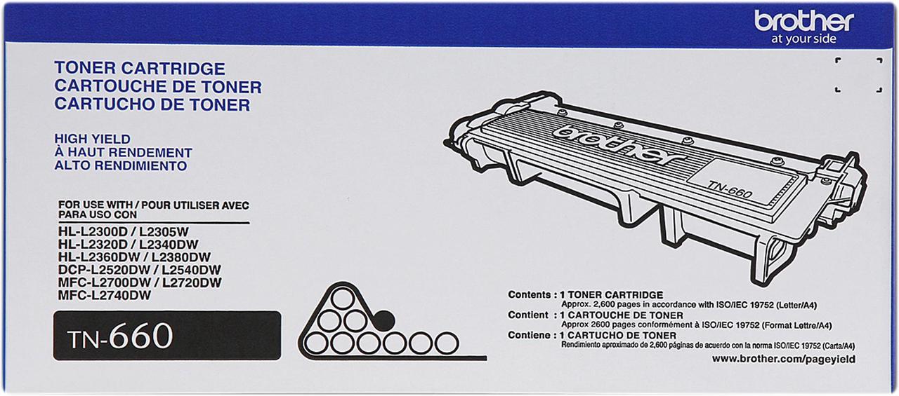 Brother TN660 High Yield Toner Cartridge - Black