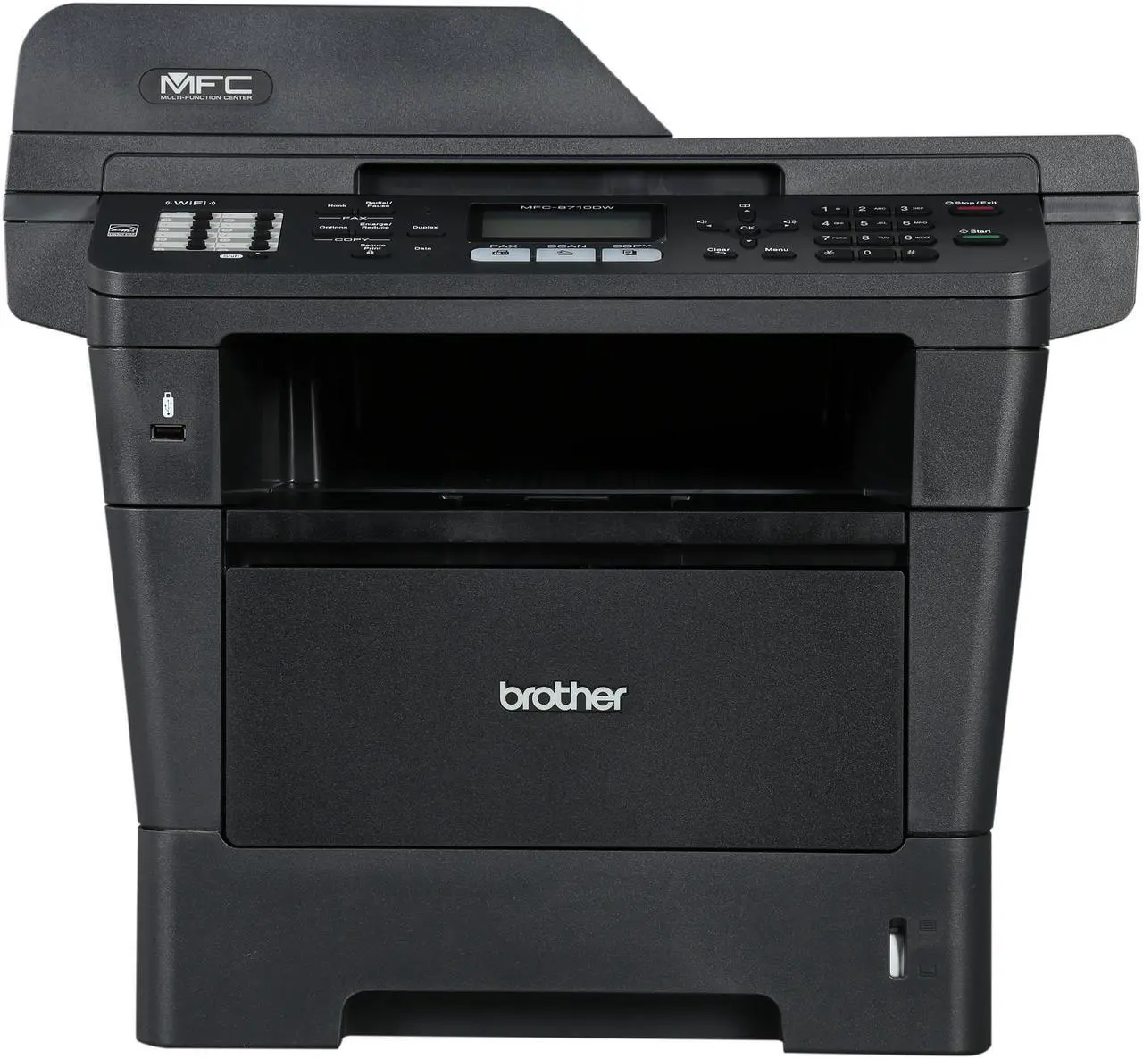 Alt view image 2 of 10 - Brother MFC Series MFC-8710dw MFC / All-In-One Up to 40 ppm Monochrome Ethernet (RJ-45) / USB / Wi-Fi Laser Printer