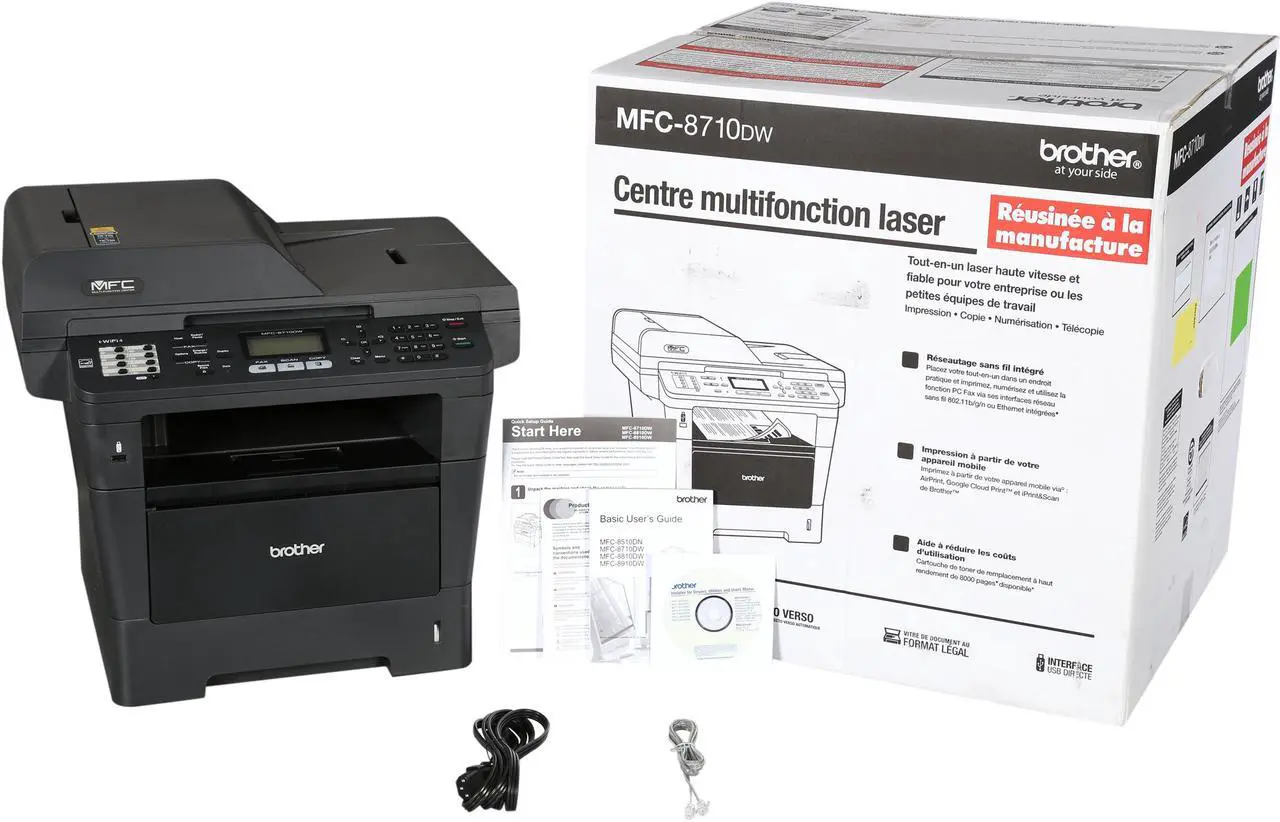 Alt view image 10 of 10 - Brother MFC Series MFC-8710dw MFC / All-In-One Up to 40 ppm Monochrome Ethernet (RJ-45) / USB / Wi-Fi Laser Printer