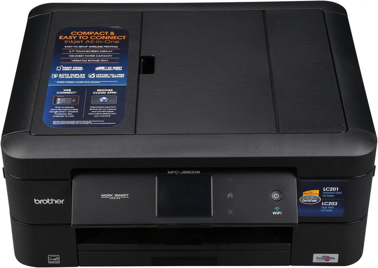Alt view image 6 of 8 - Brother MFC-J680DW Duplex Wireless/USB All-in-One Color Inkjet Printer