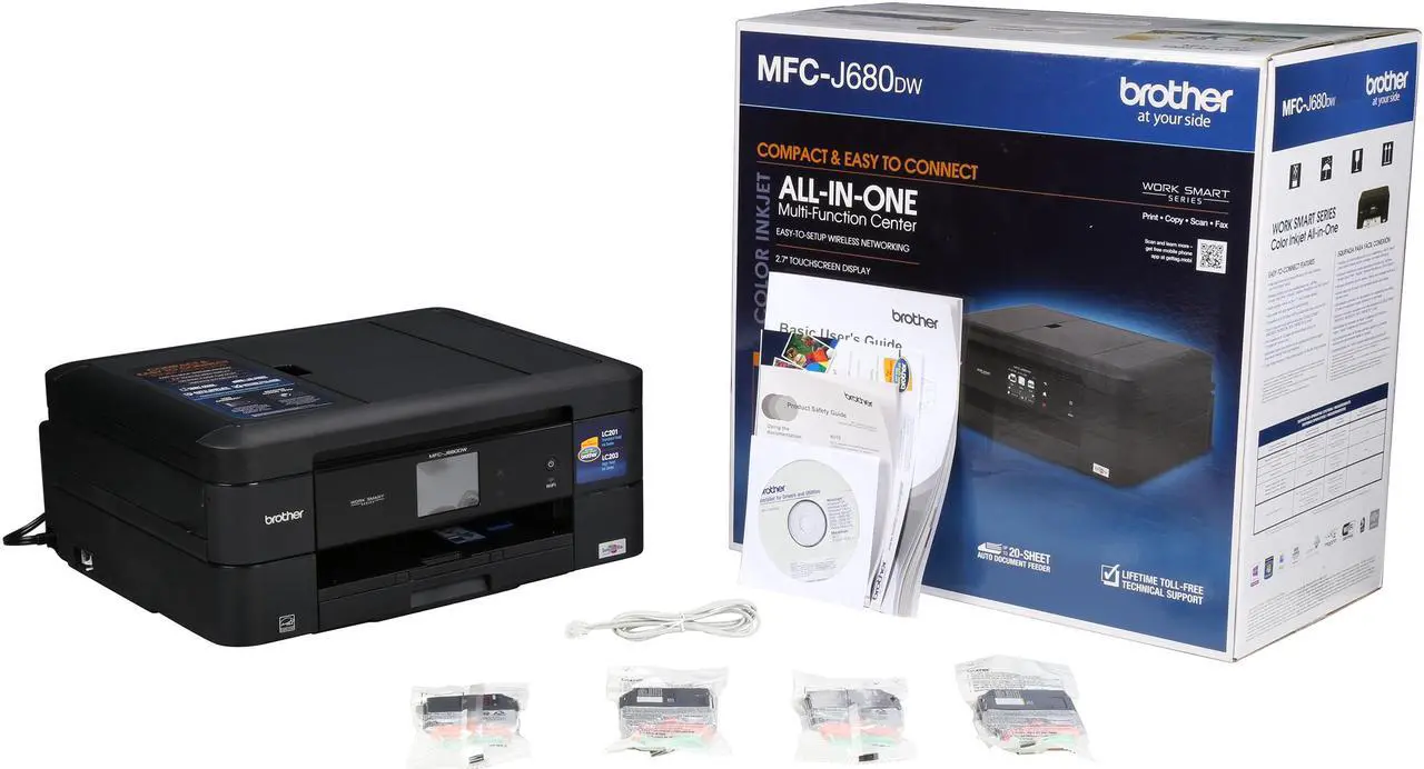 Alt view image 9 of 8 - Brother MFC-J680DW Duplex Wireless/USB All-in-One Color Inkjet Printer