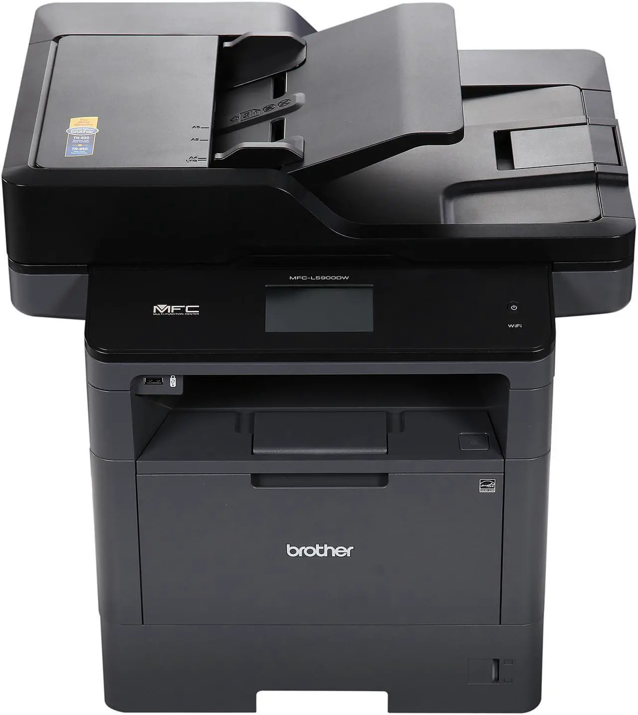 Alt view image 4 of 12 - Brother MFC-L5900DW Wirelss Duplex All-in-One Monochrome Laser Printer