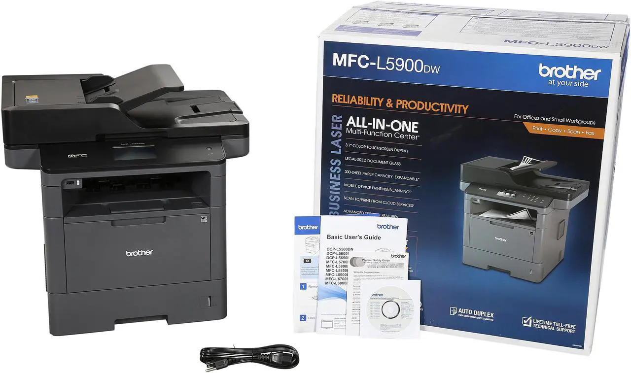 Alt view image 11 of 12 - Brother MFC-L5900DW Wirelss Duplex All-in-One Monochrome Laser Printer