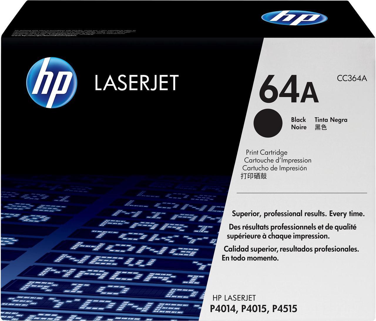 HP 64A LaserJet Toner Cartridge -Black 10,000 Page Print Yield (CC364A)