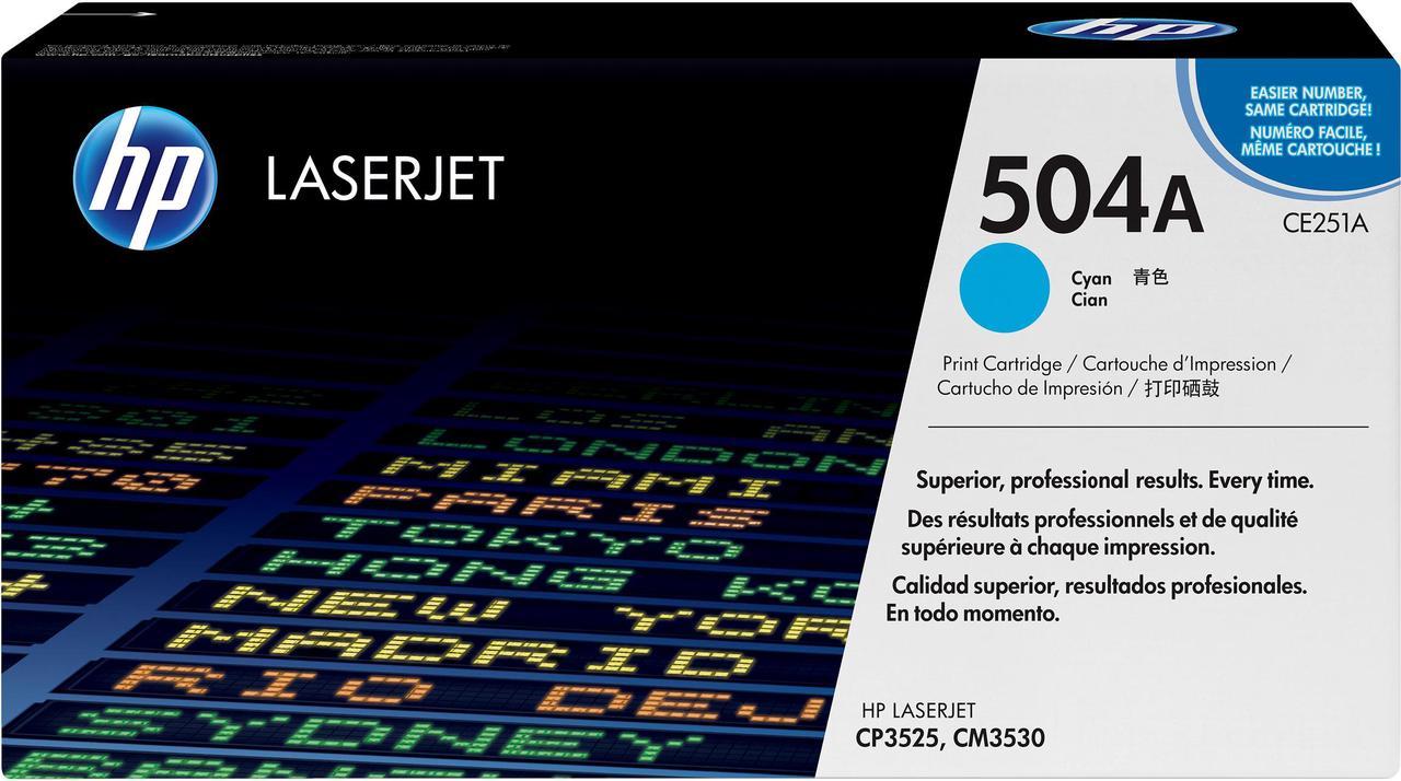 HP 504A LaserJet Toner Cartridge - Cyan