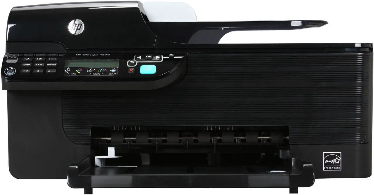 Alt view image 2 of 7 - HP Officejet 4500 CB867A Up to 28 ppm Black Print Speed 4800 x 1200 dpi Color Print Quality Ethernet (RJ-45) / USB Thermal Inkjet MFC / All-In-One Color Printer
