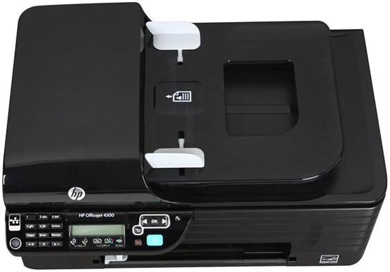 Alt view image 6 of 7 - HP Officejet 4500 CB867A Up to 28 ppm Black Print Speed 4800 x 1200 dpi Color Print Quality Ethernet (RJ-45) / USB Thermal Inkjet MFC / All-In-One Color Printer